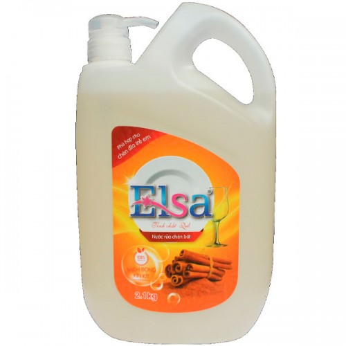 Nước rửa chén bát Elsa 2,1kg tinh chất quế